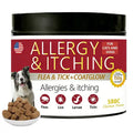Sbbc Dogs Use Fleas and Ticks+Itch-Relieving Chews, Dogs Use Fleas and Ticks, Dog Skin Allergy Chews, Dog Itch Skin Relief and Skin Repair, Flea Tick Skin Problems Relief, 100 Soft Chews, Chicken Flavor.
