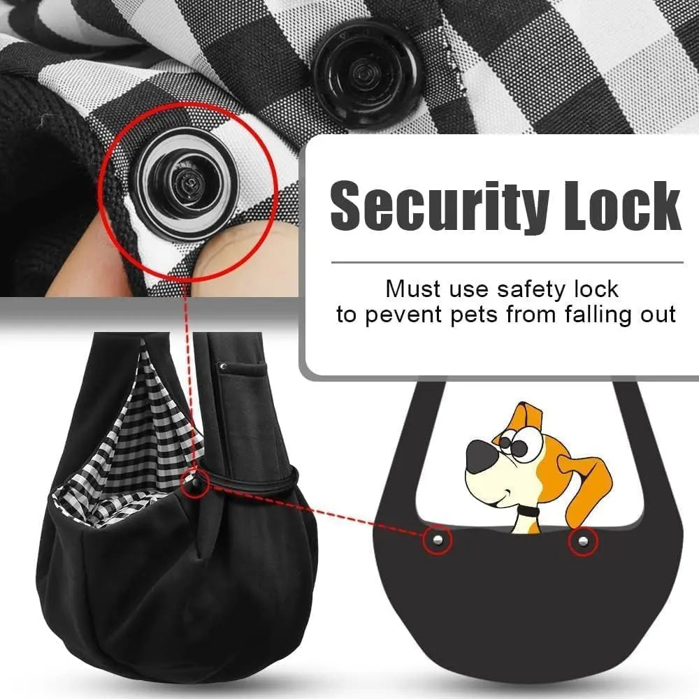 Pet Dog Sling Carrier Animal Carrier for 3-10 Lbs Pets, Dog Purse Pouch & Satchel, Reversible Unadjustable Strap, Travel Hand-Free Safe Bag, Puppy Carrier Sling