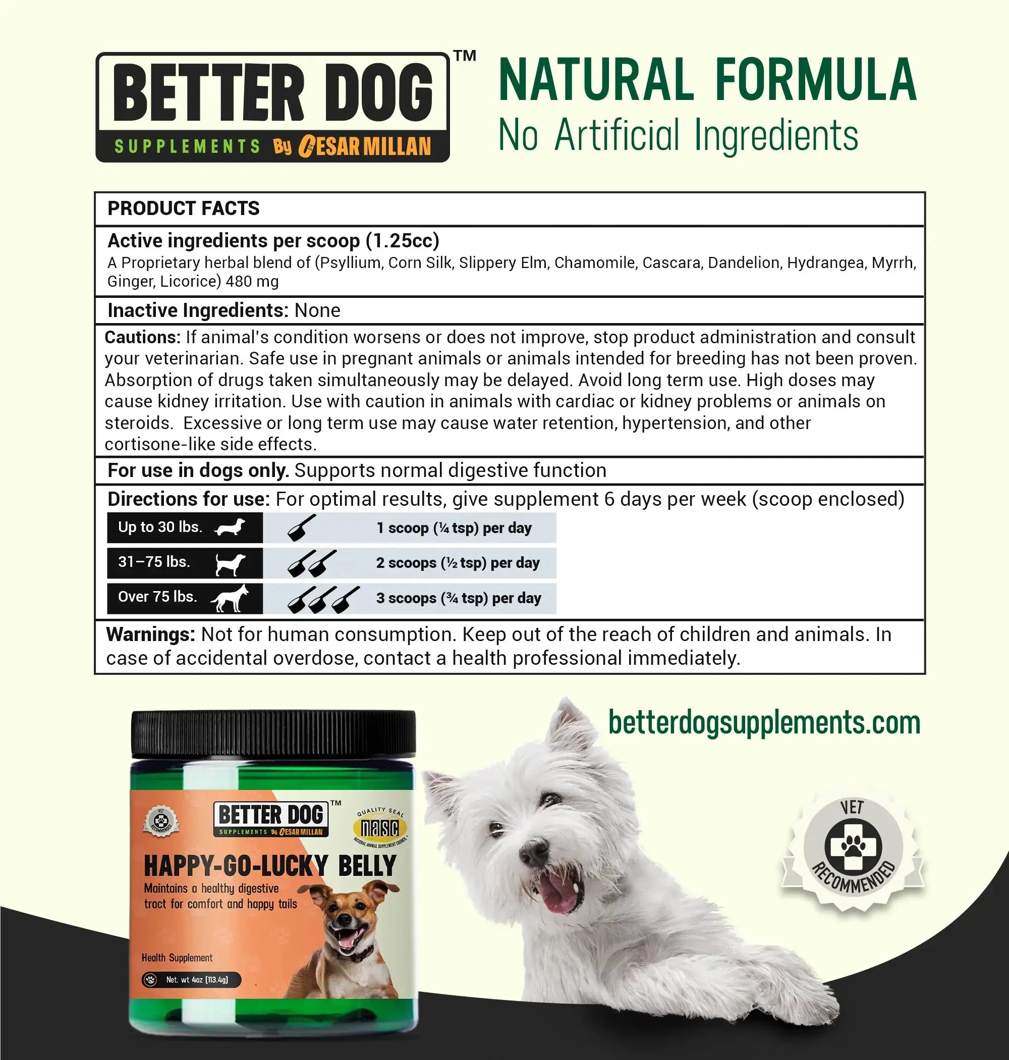 Happy-Go-Lucky Belly – Dog Digestive & Gut Wellness Support | by Cesar Millan