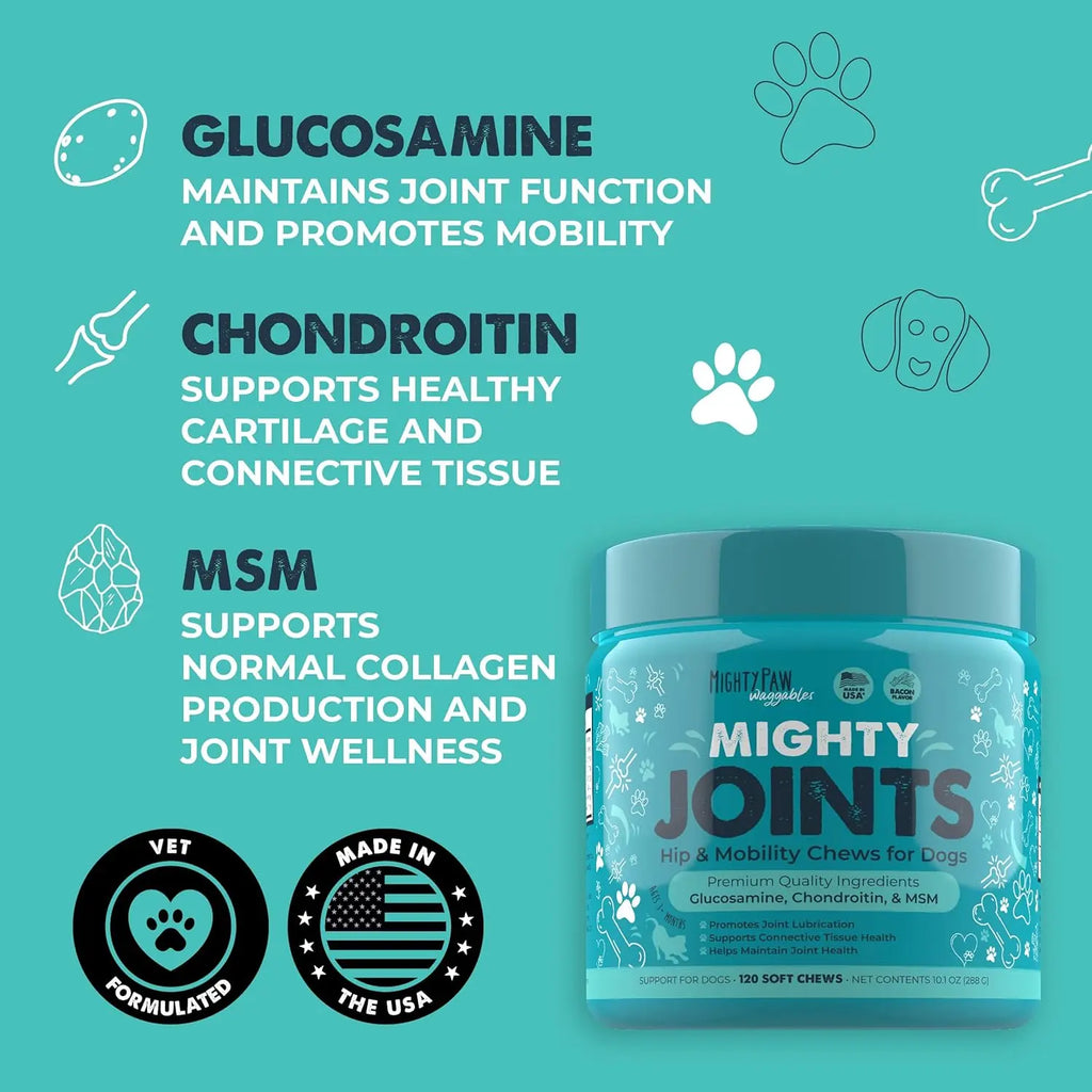 Mighty Paw Complete Daily Bundle - 3-Pack: Mighty Probiotic + Mighty Omega + Mighty Joints - 360 Soft Chews for Total Dog Wellness